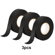 4PCS 15 25M 소음 댐핑을위한 패브릭 테이프 고온 와이어 접착 자동차 포장 배선 자기, 15mm, 15M 49.21ft, 3pcs