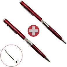 제이케이로 휴대용 볼펜 호신용칼 무기칼 1+1, 2개, 레드