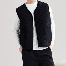 엘라운지 L~2XL 남성 베이직 골지 누빔조끼