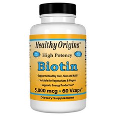 Healthy Origins 生物素植物膠囊 5000mcg, 60顆, 1罐