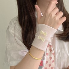 運動護腕 少女甜妹風 裝飾腕帶, 1個, 蝴蝶結甜妹護腕【1只】