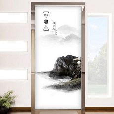 아트박스/꾸밈 tg006-한국의멋(제주도성산일출봉)_현관문시트지, 본품