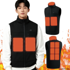 남녀공용 겨울 발열 조끼 온열 3단 조절 (골프/등산/캠핑/낚시 가능) 골프웨어 등산복