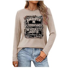 콘서트 의상 여성용 내슈빌 의상 컨트리 뮤직 웨스턴 카우걸 셔츠 록 콘서트 긴소매 셔츠 여성용 카키/내슈빌 XL