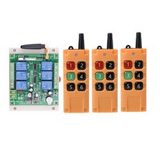 RF 무선 리모컨 스위치 라디오 리시버 모듈 릴레이 산업용 등급 및 게이트 차고 오프너 DC 12V 24V 36V 6CH 433M, 3) AKRK06S GK06TX3