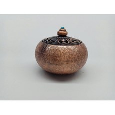 盛硯莊佛教文物 御用金絲銅鉑香爐, 金色, 1個