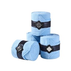 GemRebel 말용 폴로 랩 4팩 부드럽고 통기성이 좋은 플리스 붕대 말 다리 랩 안정적인 사용을 위한 블링 포함 훈련 - 레드 L, M, 아이스 블루