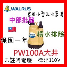 WALRUS PW100A 大井 抽水泵浦 積水排除 100W, 機子+