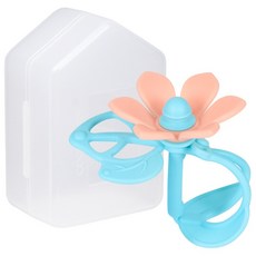 꼬꼬노리 국산 열탕소독 츄츄블룸 밴드 치발기 + 케이스 / 실리콘 손목치발기 아기띠치발기 모빌 아기체육관 활용, 분홍, 1개