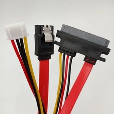 SATA 7 + 15 핀 플로피 드라이브 소형 4 2.54mm HDD 22 하드 디스크 드라이브 데이터 전원 공급 케이블, [02] 0.3m, 02 0.3M, 1개