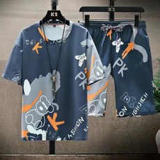 小熊印花短袖短褲兩件套