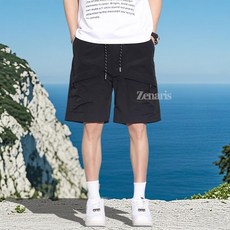 Zenaris 여름 남성 반바지 아웃도어 등산 멀티포켓 트레이닝 5부 밴딩 팬츠