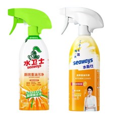 水衛仕 seaways 廚房重油污淨，多功能清潔噴霧, 1個, 油污淨1瓶+1噴頭(新舊款隨機出)