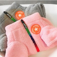 멍멍마켓 강아지겨울옷 애견옷 양털후리스 강아지패딩 조끼, 핑크, 1개