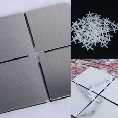 십자 화이트 타일 스페이스 2mm 100개 타일쿠사비 타일클립 간편한보수 타일고정핀