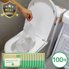 물에 잘녹는 일회용 변기커버 휴대용 변기시트 해외여행필수품 100매, B형 포장, 10팩