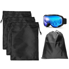 Yopolaz 스키 고글 백 3팩 - 스노우 선글라스 케이스 카메라 렌즈용 작은 드로스트링 보호 가방 (블랙)