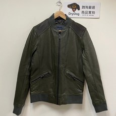Superdry 聯名限量款 飛行外套 皮衣 軍綠, 軍綠深卡其,M, 1個