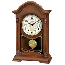 RHYTHM日本麗聲鐘CRJ756-NR-06實體店面靜音掃描桌面時鐘，簡約現代風格，提升空間美感, Brown