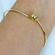 오픈 볼 뱅글 팔찌 여성 18k 골드 plating 레이어드 데일리 심플
