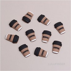 [룰루핑거] 실리콘 비즈 커피 1.7x2.4cm (10개입)