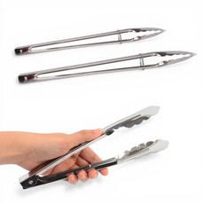 스텐 숯집게 캠핑 바베큐 업소용 화로도구, 1개, 24cm 소형