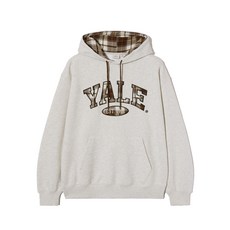 YALE 체크 투톤아치 후드_오트밀 379441