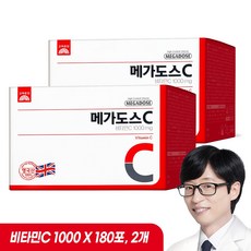 고려은단 메가도스C 비타민C 1000mg 180포, 180g, 2개