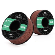마이크로 로프 1.18mm 50m 스풀 브레이디드 로프 공예 및 DIY - 최대 45kg, 초콜릿 브라운
