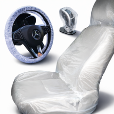 글로리존 자동차 일회용 방수 시트 커버 핸들 매트 보호, 3종세트, 30개, 화이트