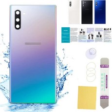 삼성 갤럭시 노트 10+ 플러스 후면 유리 커버 교체 6.8인치 SMN975U 모든 통신사용 설치 설명서 포함 + 수리 도구 세트 오라 블랙