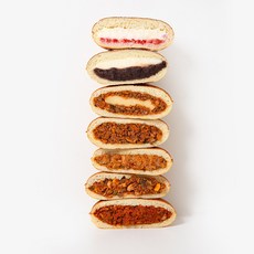 여수삼합당 빵지순례 단팥 피자 호빵 찐빵 겨울간식 7종, 기본 삼합빵 혼합 5개, 1세트, 170g
