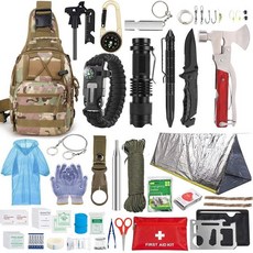 求生包 防災包 急救包 野外求生包 避難包 急救包裝備 戰術包 戶外露營裝備探險求生工具套裝多功能野外末日生存急救包用品, C P迷彩包套裝, 1個