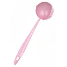 2in 1 크리 에이 티브 수프 스푼 롱 핸들 스트레이너 도구 주방 밀짚, 02 Pink