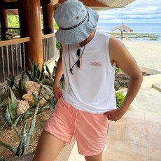 [비치팜] 와이키키 남성 래쉬가드 나시 루즈핏 민소매 비치웨어