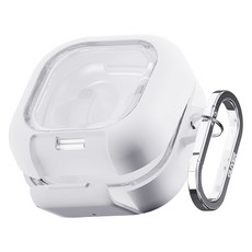 갤럭시 버즈4 프로 케이스 에어슬림 이중구조 잠금 분실 방지 보호 커버, 1개, 화이트, 갤럭시 버즈4/갤럭시 버즈4프로