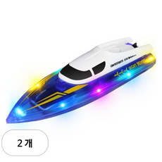 LED 라이트 고속 RC보트, 2개, 블루화이트