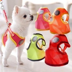 에어매쉬 가슴줄 하네스 세트 강아지 리드줄, 핑크-L, 1개