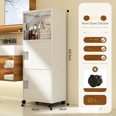 초슬림 틈새 수납장 슬림 정리함, 40cm 폭 3단 두꺼운 바퀴