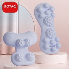 허리 완화기 허리 및 등 스트레칭 마사지 기구 요가 등 펴기 및 허리 보호 허리 받침 쿠션, 안마 세트, 파란색
