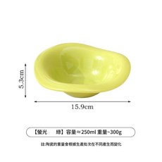 陶瓷沙拉碗 甜品碗 水果碗 6英寸波浪酸奶碗 - 奶白, 6英寸波浪酸奶碗 - 鮮草綠, 1個, 6英寸