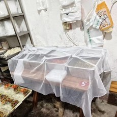 白色柔軟網紗廚房餐飲防蟲簾佈料 (臺南出貨), 網紗蓋長方形120*100cm
