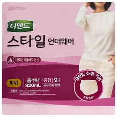 디펜드 여성용 스타일 언더웨어 성인기저귀 파워, 중형, 9개입, 1개