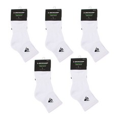 던롭 스포츠 양말 선수용 남자 여자 장목 중목 테니스 배드민턴 5족세트, 여자 중목 5족세트