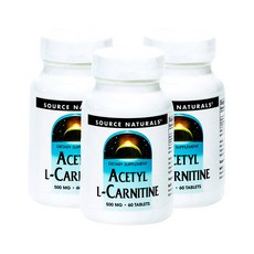 SOURCE NATURALS 乙酰左旋肉鹼 500 毫克片劑, 60 件, 3個