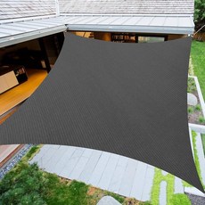 OOTONAT 햇빛 가리개 돛 3.7 x 4.9m(12 x 16피트) 직사각형 모래 곡선 가장자리 자외선 차단 햇빛 가리개 파티오 정원 마당 데크 퍼걸러 잔디용, 다크 그레이