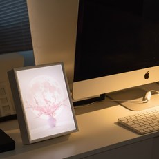 블레오 2in1 LED 액자 무드등 인테리어 탁상 거울 조명, 달항아리