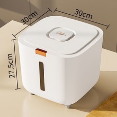 寵物飼料桶 貓咪飼料桶 密封防潮大容量寵糧儲存桶, 1個, 可裝8-10公斤+取糧杯-雙層硅膠密封,[優選PP材質/一鍵彈蓋/真空防潮]