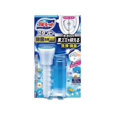 日本小林製藥 管型推桿式黏稠花瓣印3效合1除臭芳香去垢馬桶清潔凝膠劑28g/盒-清新棉香(藍色), 28g, 1個