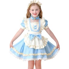 소녀 스위트 롤리타 드레스 프린세스 할로윈 코스프레 의상 레이스 러플 트림 메이드